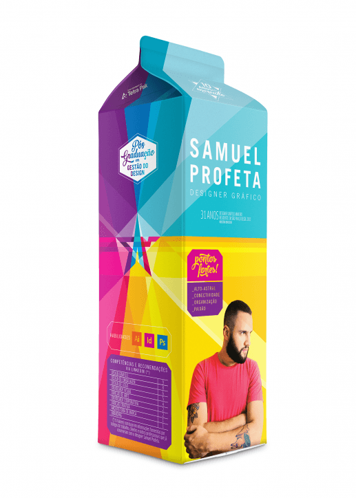 Kreatywne CV na planie pudełka po mleku