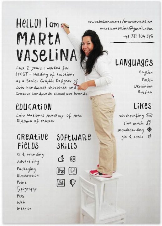 Ciekawe CV w formie zdjęcia