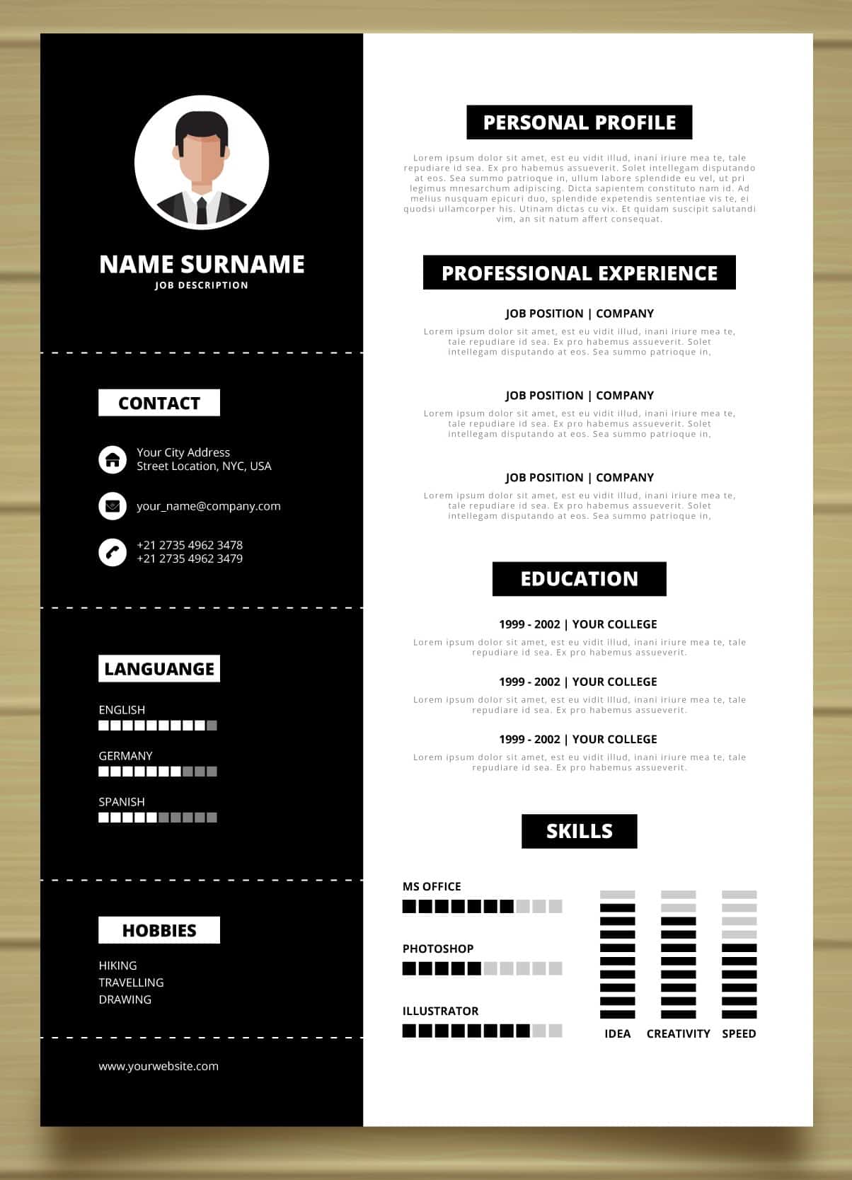 Graficzne CV. Elegancki wzór CV do pobrania za darmo.