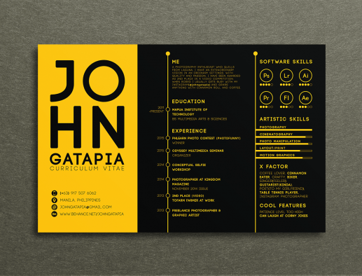 Kreatywne CV fotograf