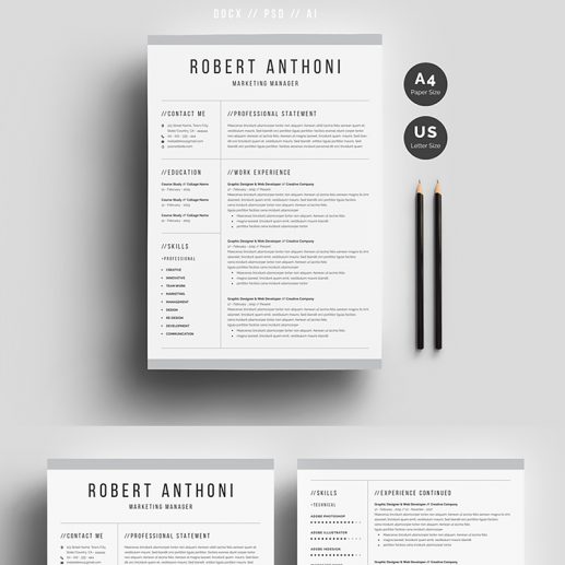 Szablon CV "Robert Anthoni Clean" #69612