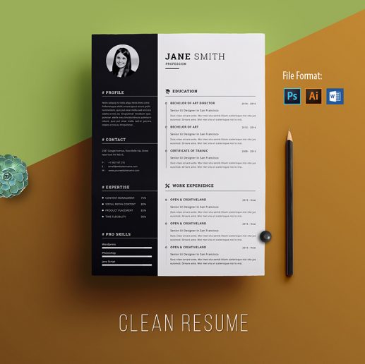 Szablon CV "Clean & Creative Jane Smith" #79274