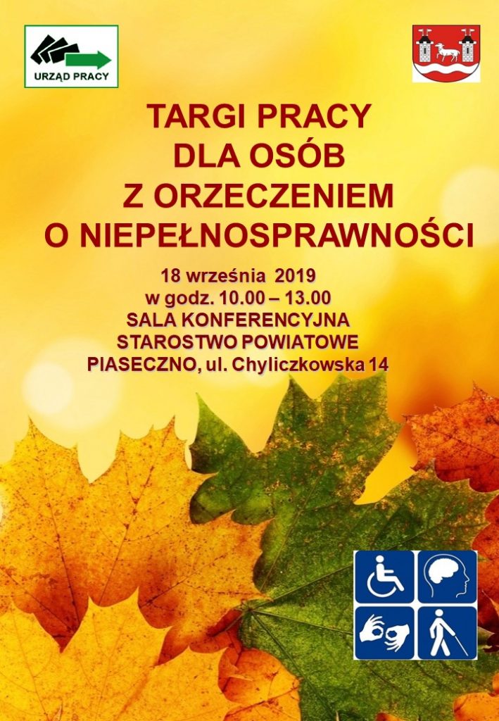 Praca Piotrków Z Orzeczeniem O Niepełnosprawności Targi pracy dla osób z orzeczeniem o niepełnosprawności (Piaseczno 2019