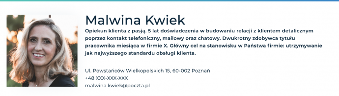 Przykładowy opis kandydata z celem zawodowym w CV
